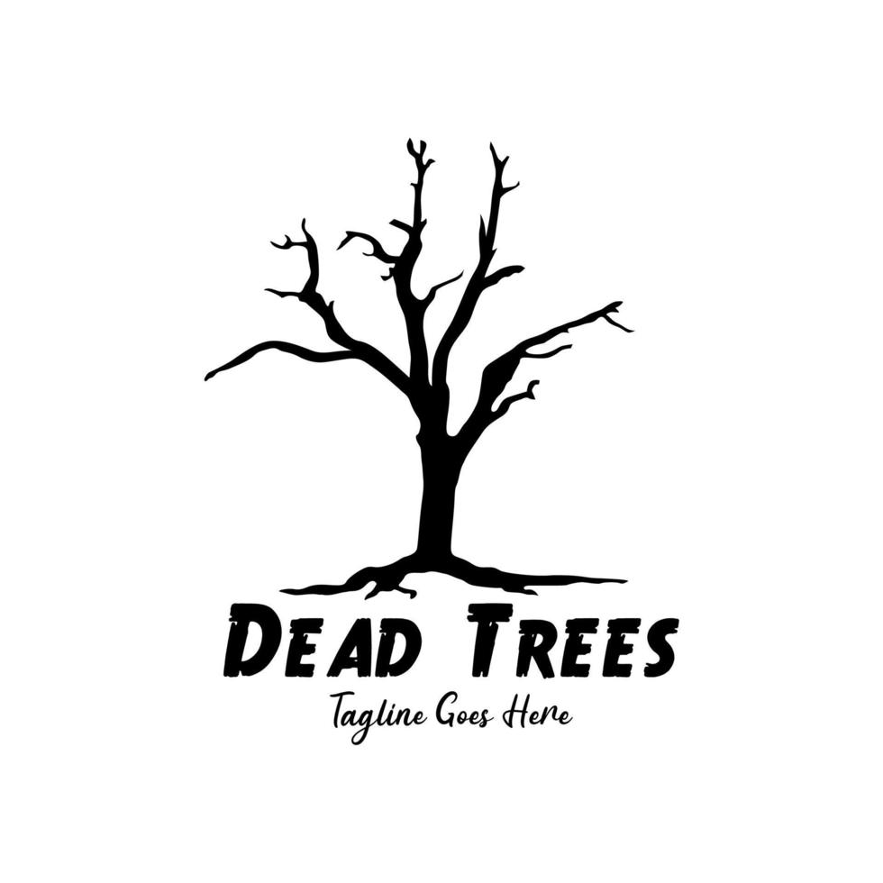 Leafless Dry Tree Vector Design, Dead Tree Logo