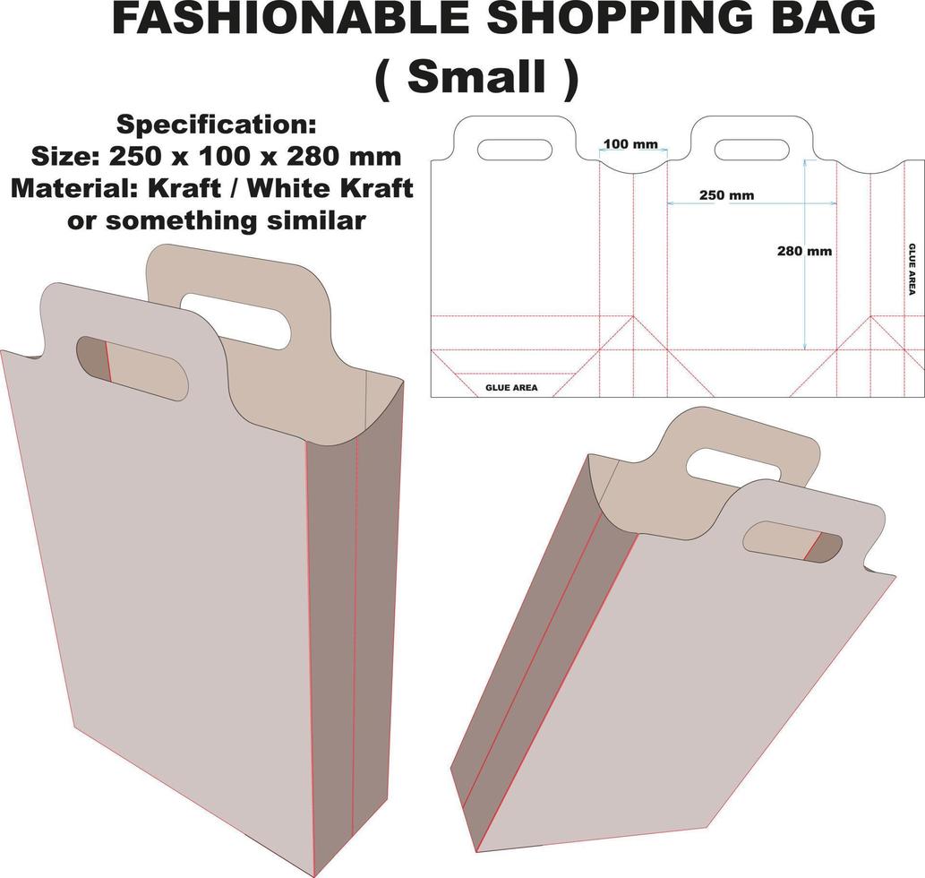 contemporary shopping bag, made of paper that can be recycled and environmentally friendly. vector