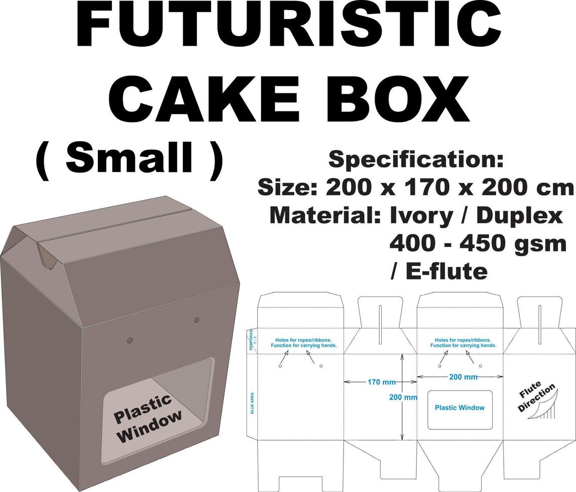 a cake box that has a very attractive shape, equipped with a window on the front which makes it look even more luxurious vector