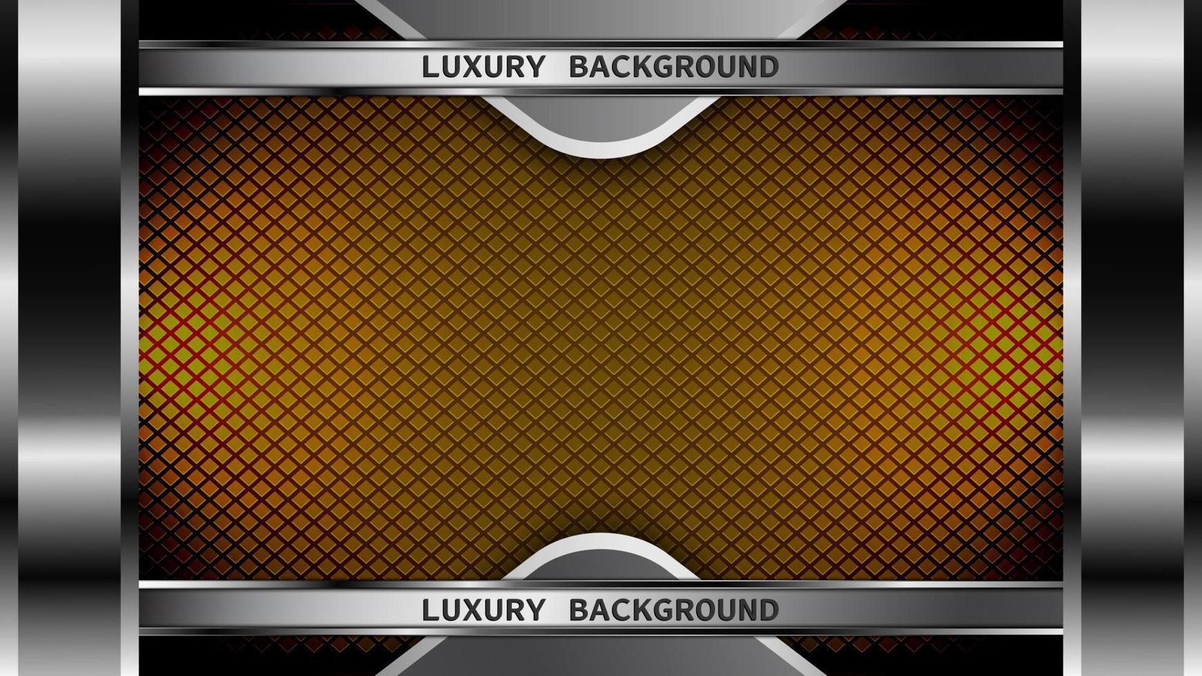 shiny silver background, frame design and texture pattern, with orange neon lights vector