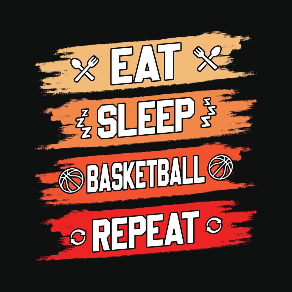comer dormir repetición de baloncesto - diseño de camisetas de baloncesto, vector, afiche o plantilla. vector