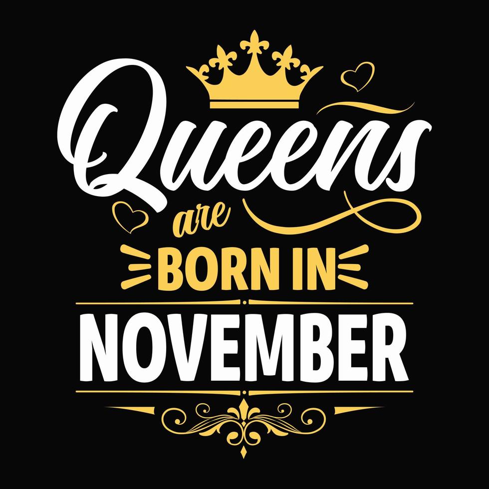 los reyes nacen en noviembre - camiseta, tipografía, vector de adorno - bueno para niños o cumpleañeros, reserva de chatarra, afiches, tarjetas de felicitación, pancartas, textiles o regalos, ropa