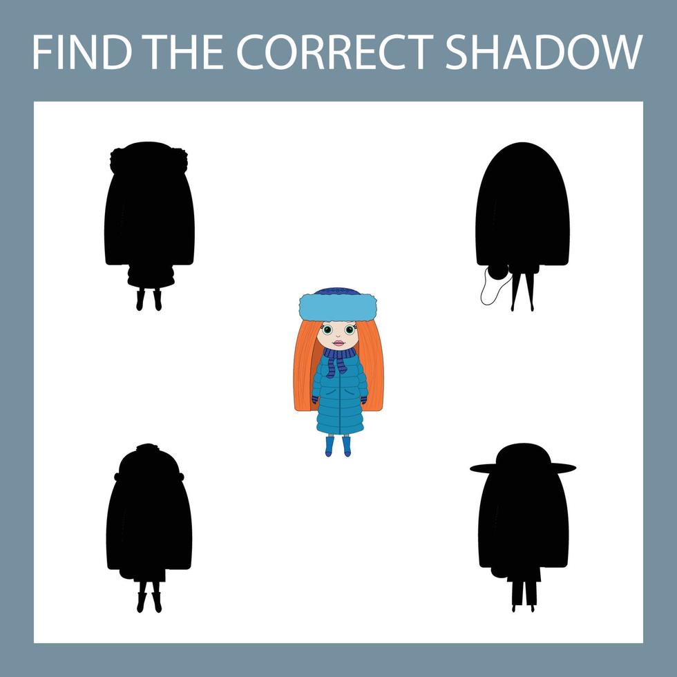 Find correct shadow with colorful toys.  Kids educational game. vector