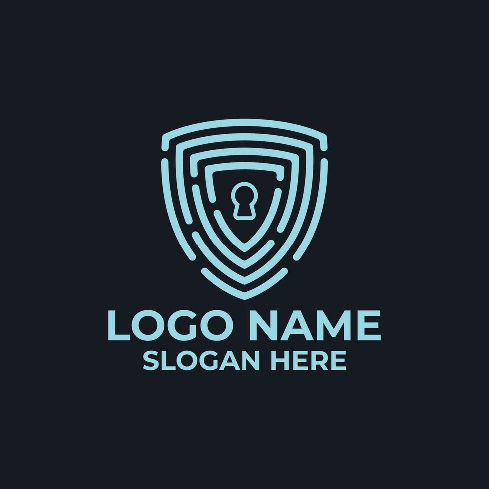 Cyber security Logo Design Vector Template. Cyber security Shield logo.