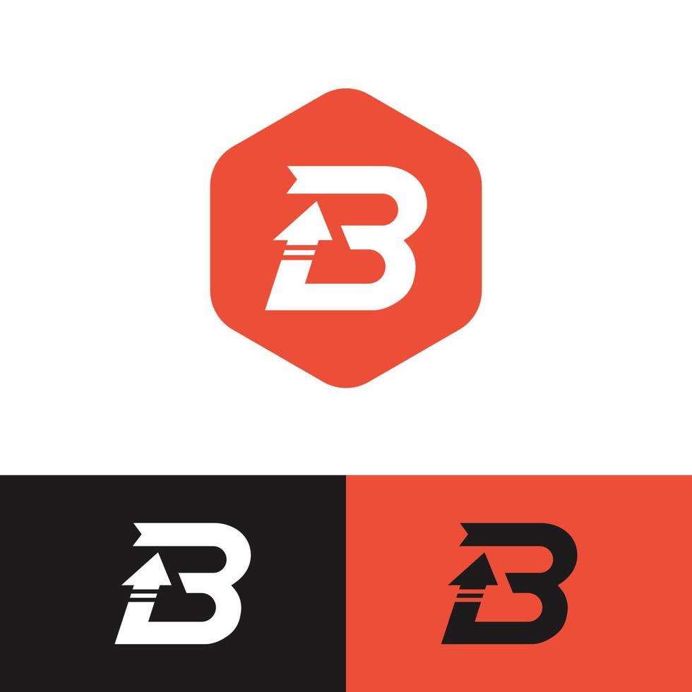 plantilla de diseño de logotipo de letra b. diseño del logotipo de la letra b. letra b moderna con ilustración de vector de diseño de flecha. icono de letra b creativa.