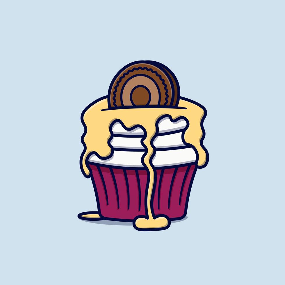 cupcake dibujos animados vector icono ilustración objeto aislado