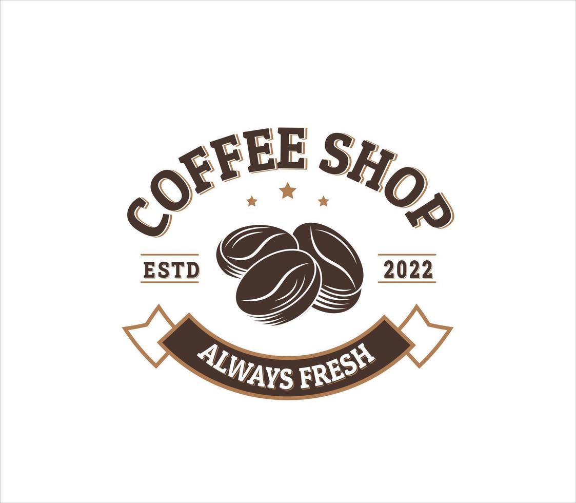 Coffee Beans retro vintage logo vector