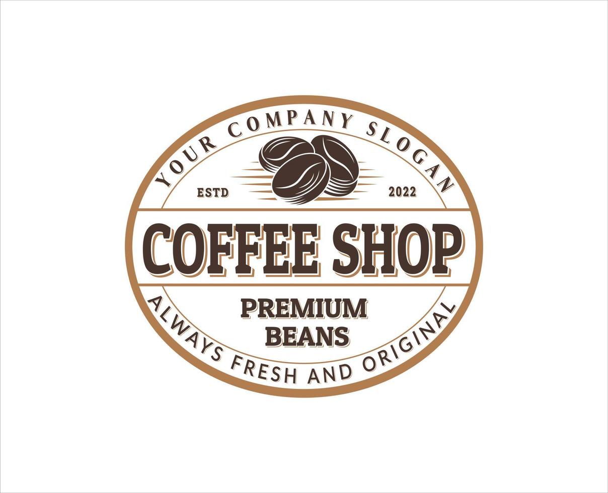 Coffee Beans retro logo vintage vector