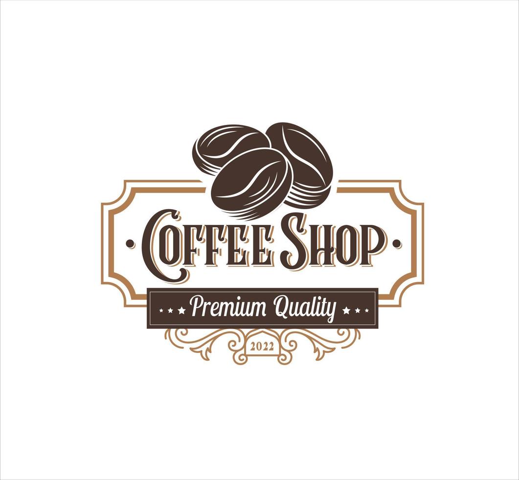 Coffee Beans retro vintage logo vector