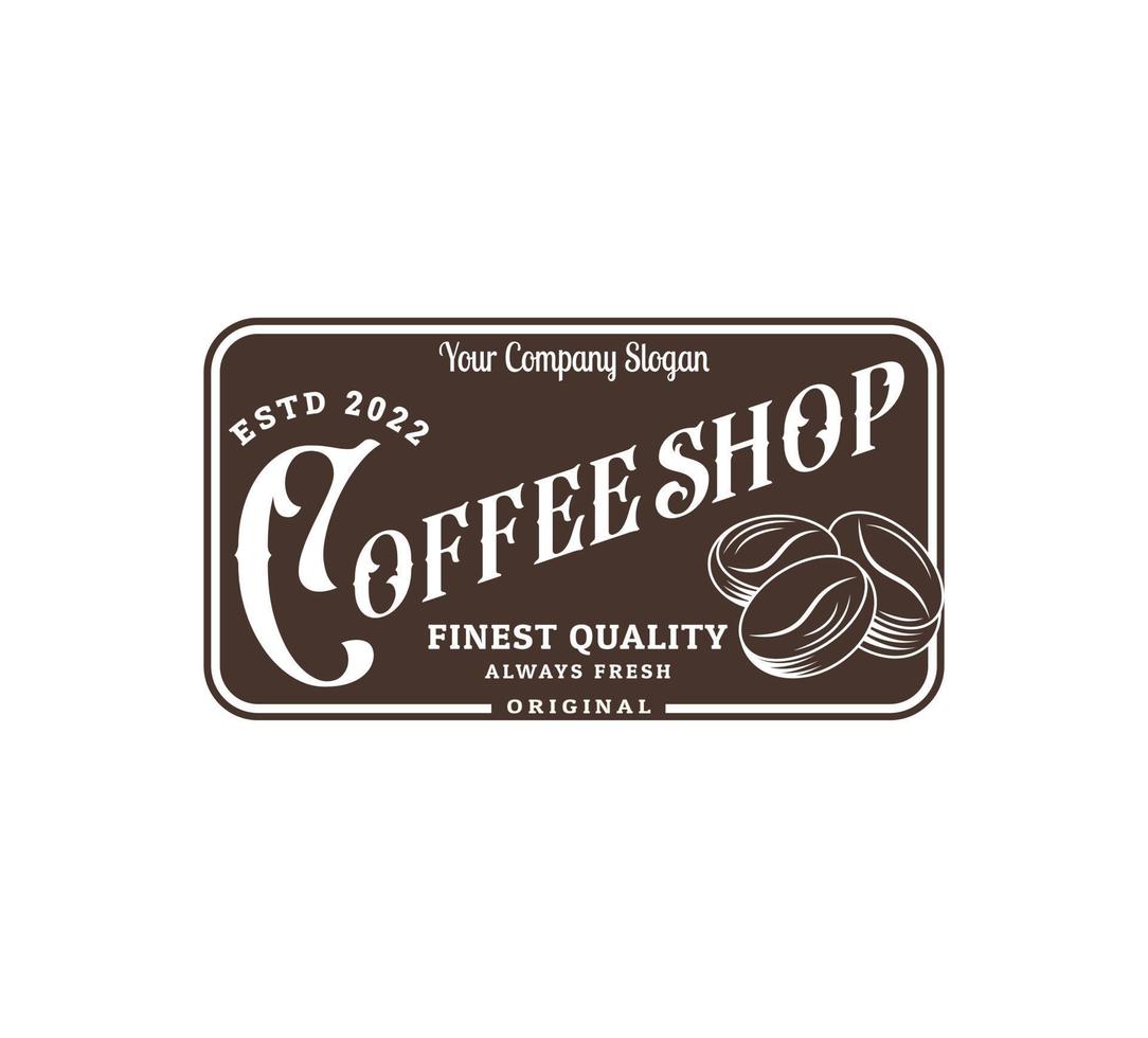 Coffee Beans retro vintage logo vector