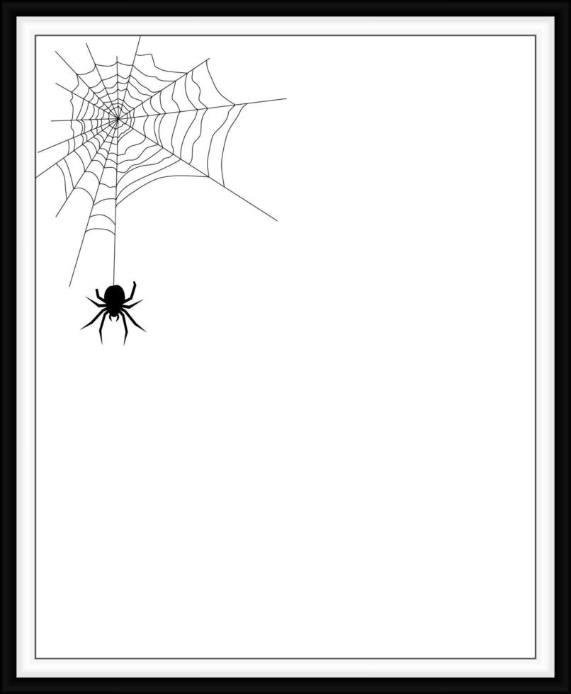 Classic frame. In the frame of a spider on a cobweb Halloween theme. For your design. vector