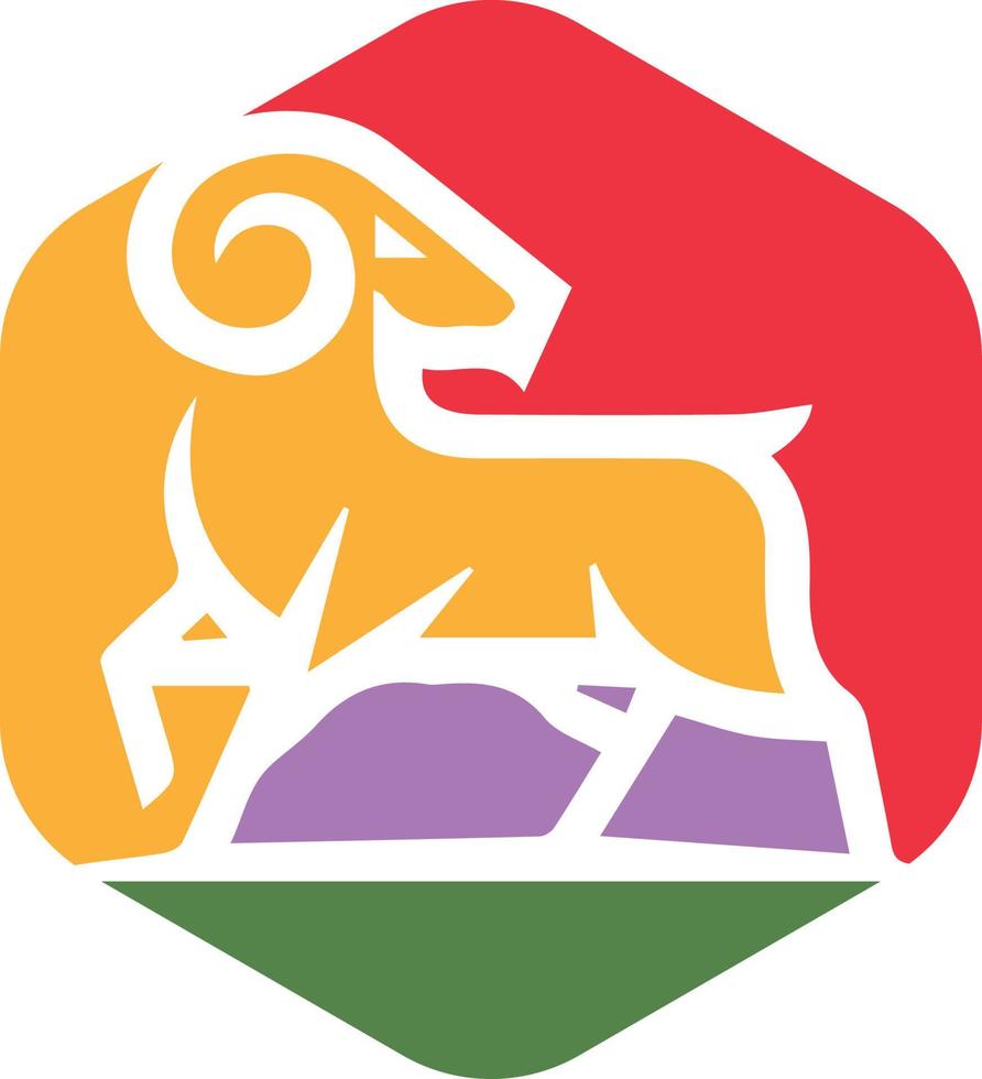 Goat icon created for a company logo related to goats vector