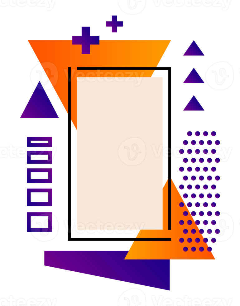 astratto manifesto design nel viola e arancia geometrico elementi. moderno manifesto disegno, copia spazio. png