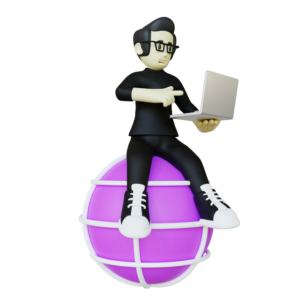 internet des objets programmeur personnage 3d png