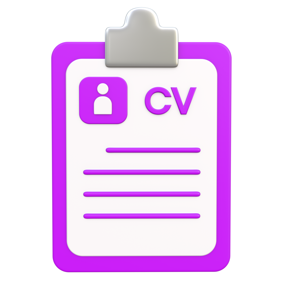 cv 3d estilizado o ilustración de currículum png