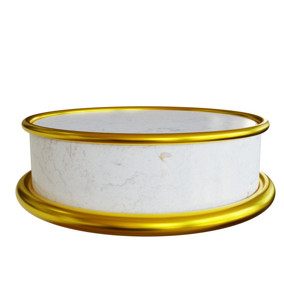 3D Luxury White Marble and Gold Ring Podium png