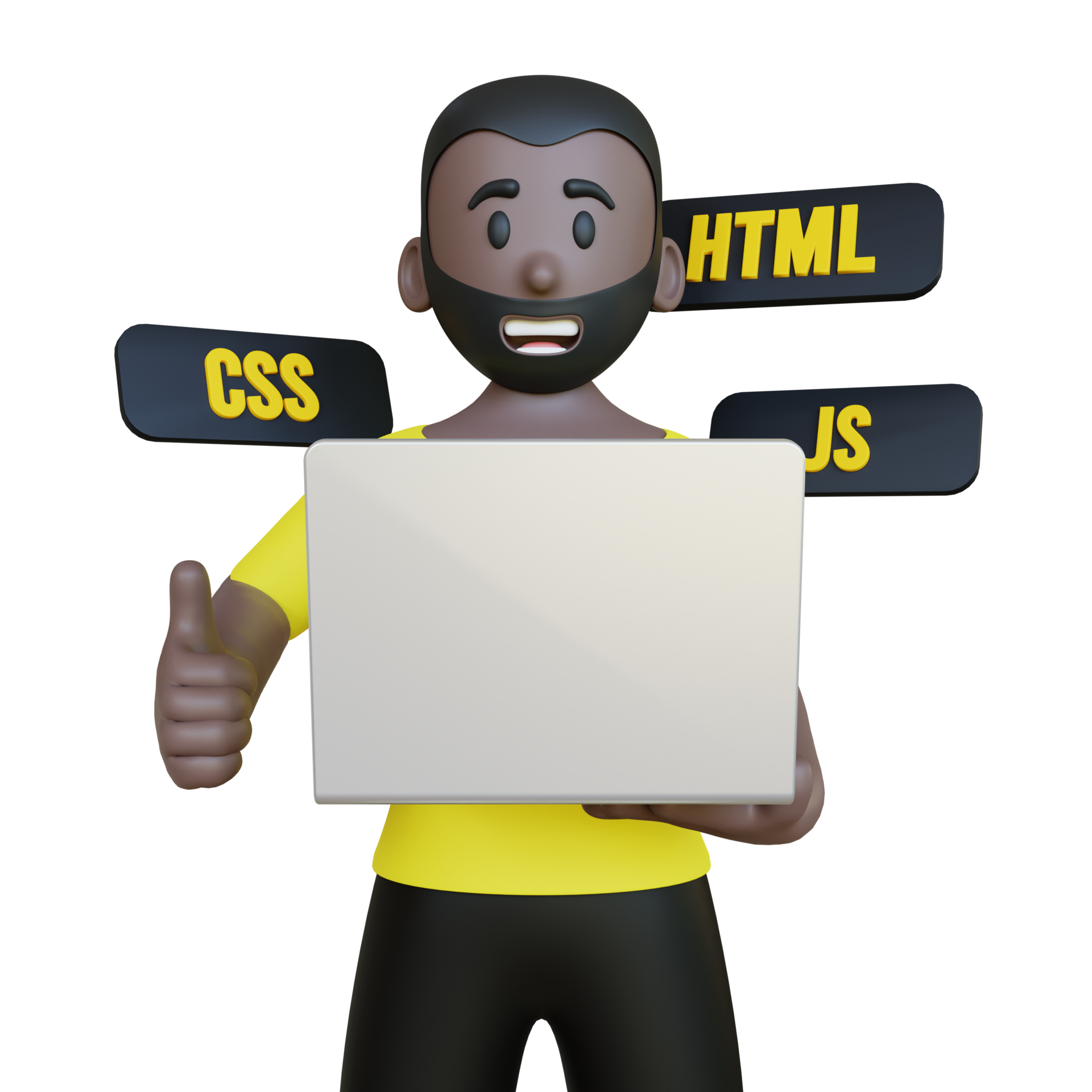 3D Character Illustration Of Front End Developer 12658272 PNG