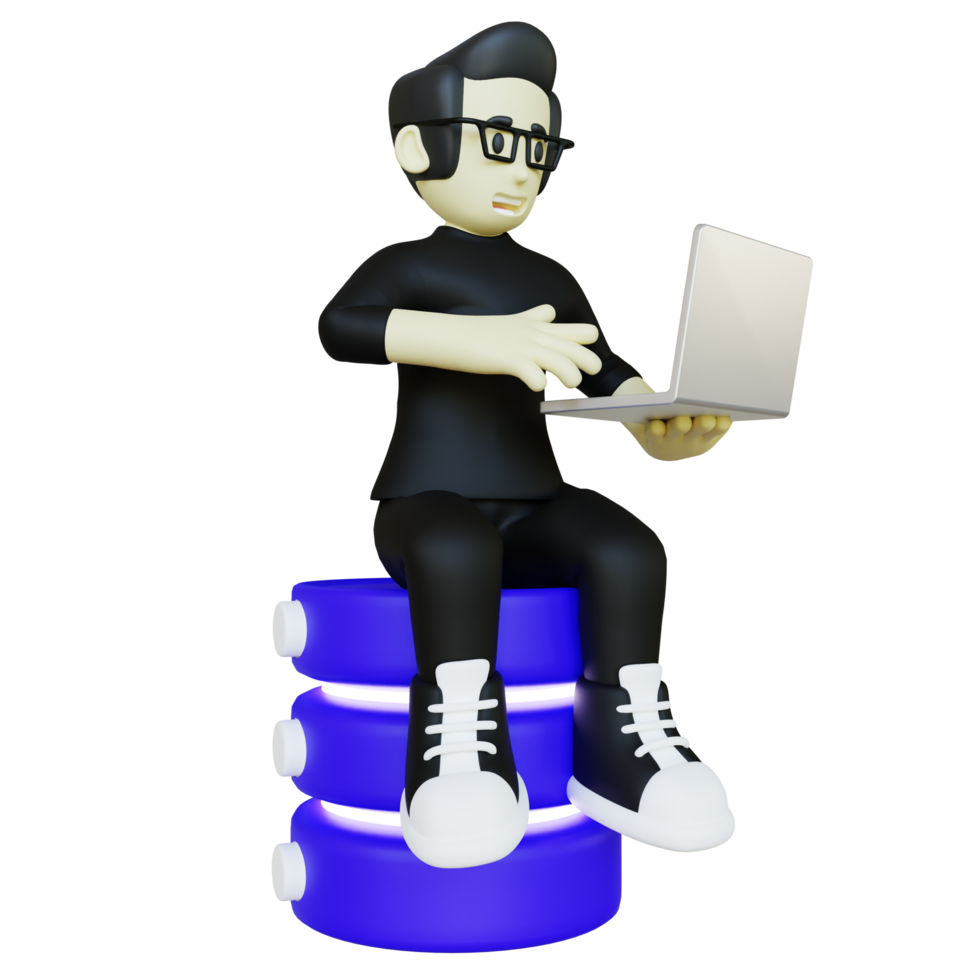 3D Data Scientist Character Illustration png