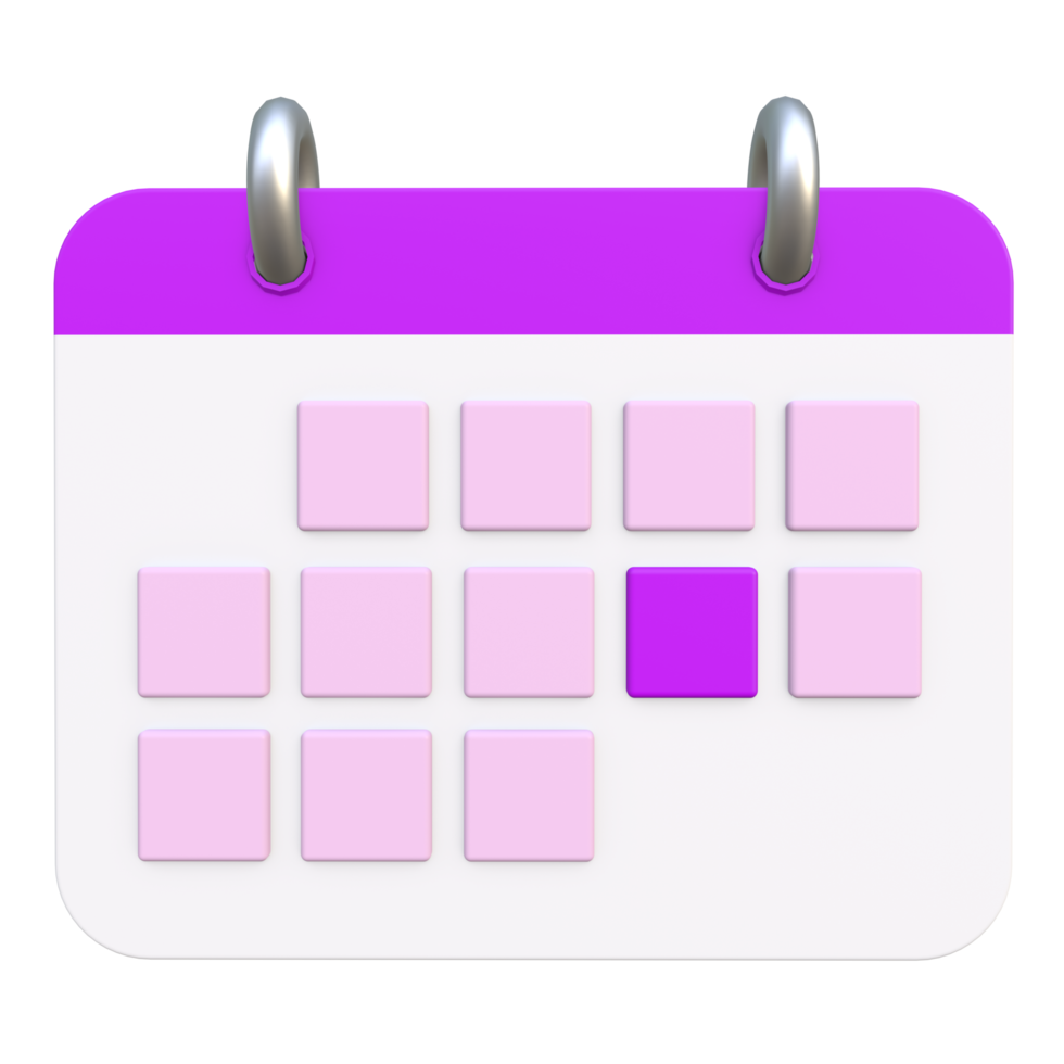 design de ilustração de calendário 3d estilizado png