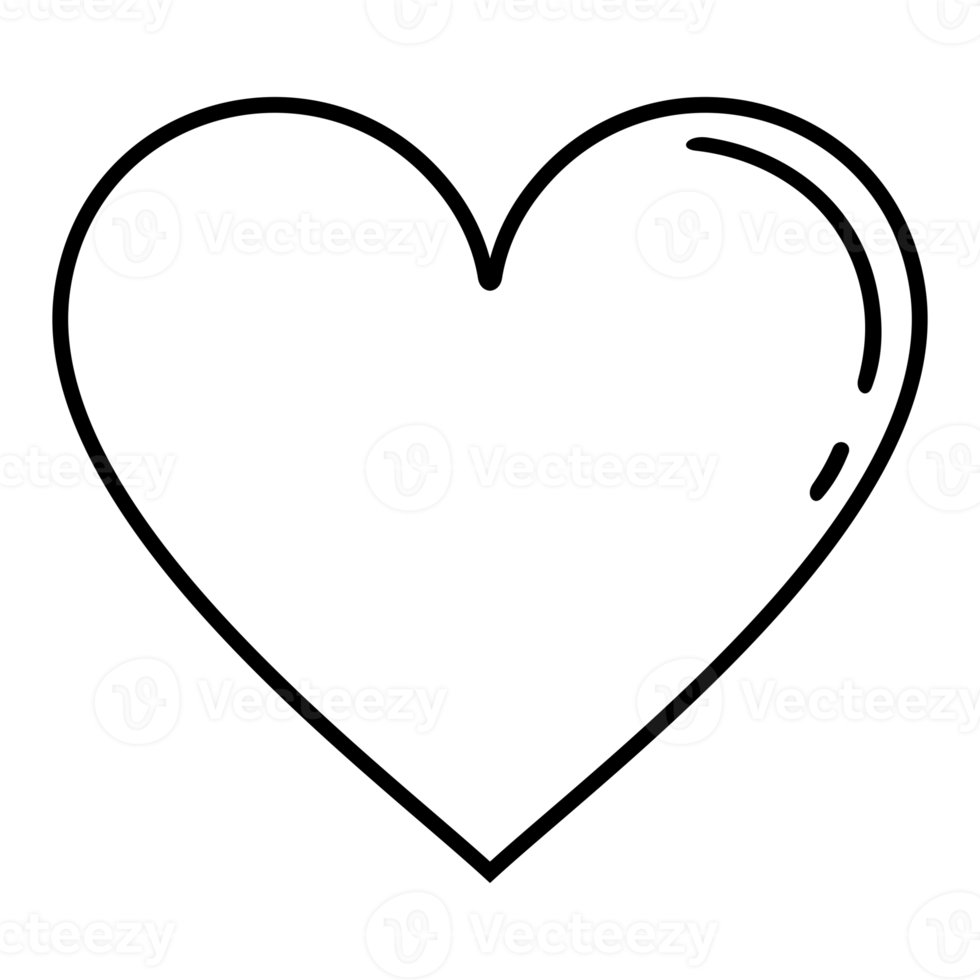Heart-Shaped. Love Icon Symbol for Pictogram, App, Website, Logo or Graphic Design Element. Format PNG