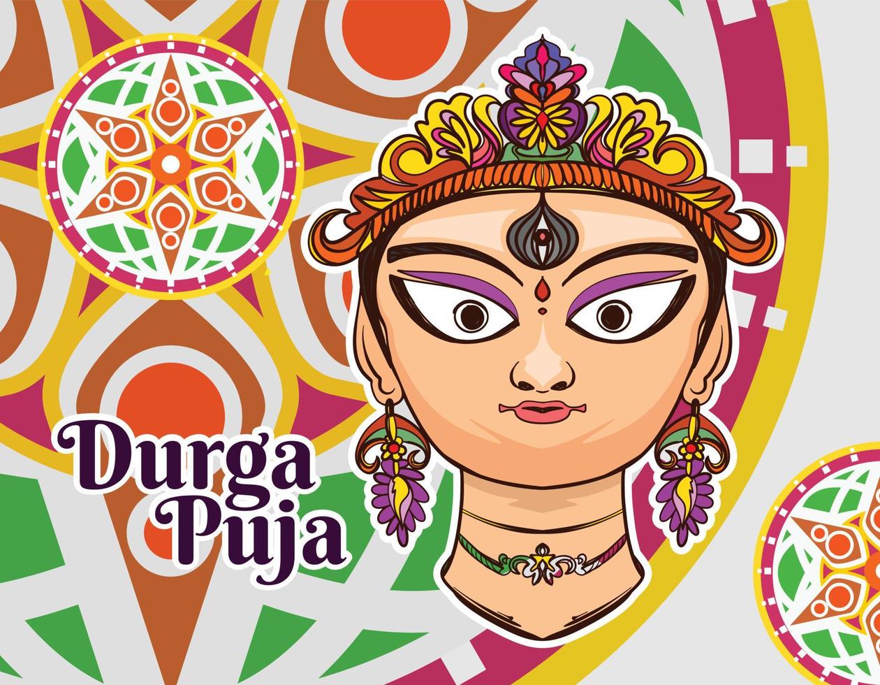 outdoor banner for durga puja festival day. premium banner template vector