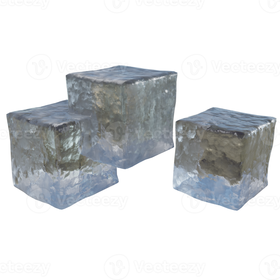 tre artificiale ghiaccio cubi. png