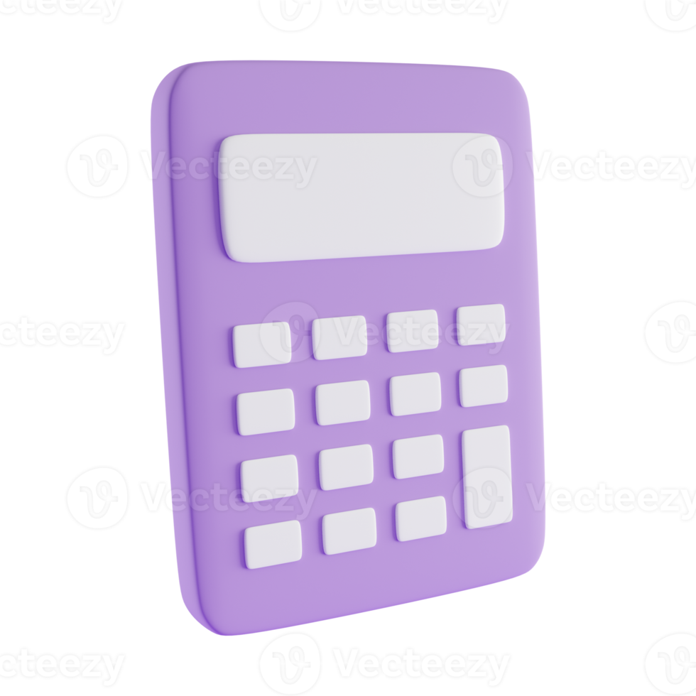calculator 3d icon, 3d render concept png