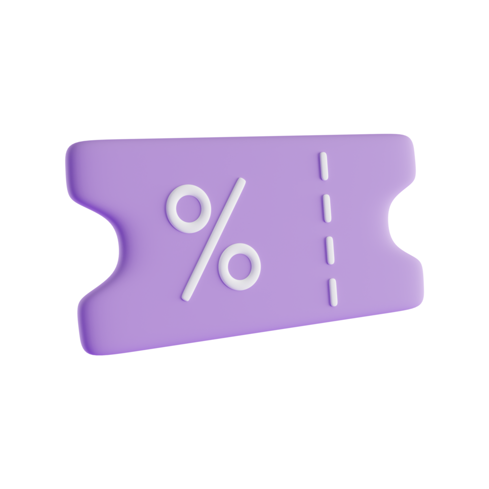 voucher 3d icon, 3d render concept png