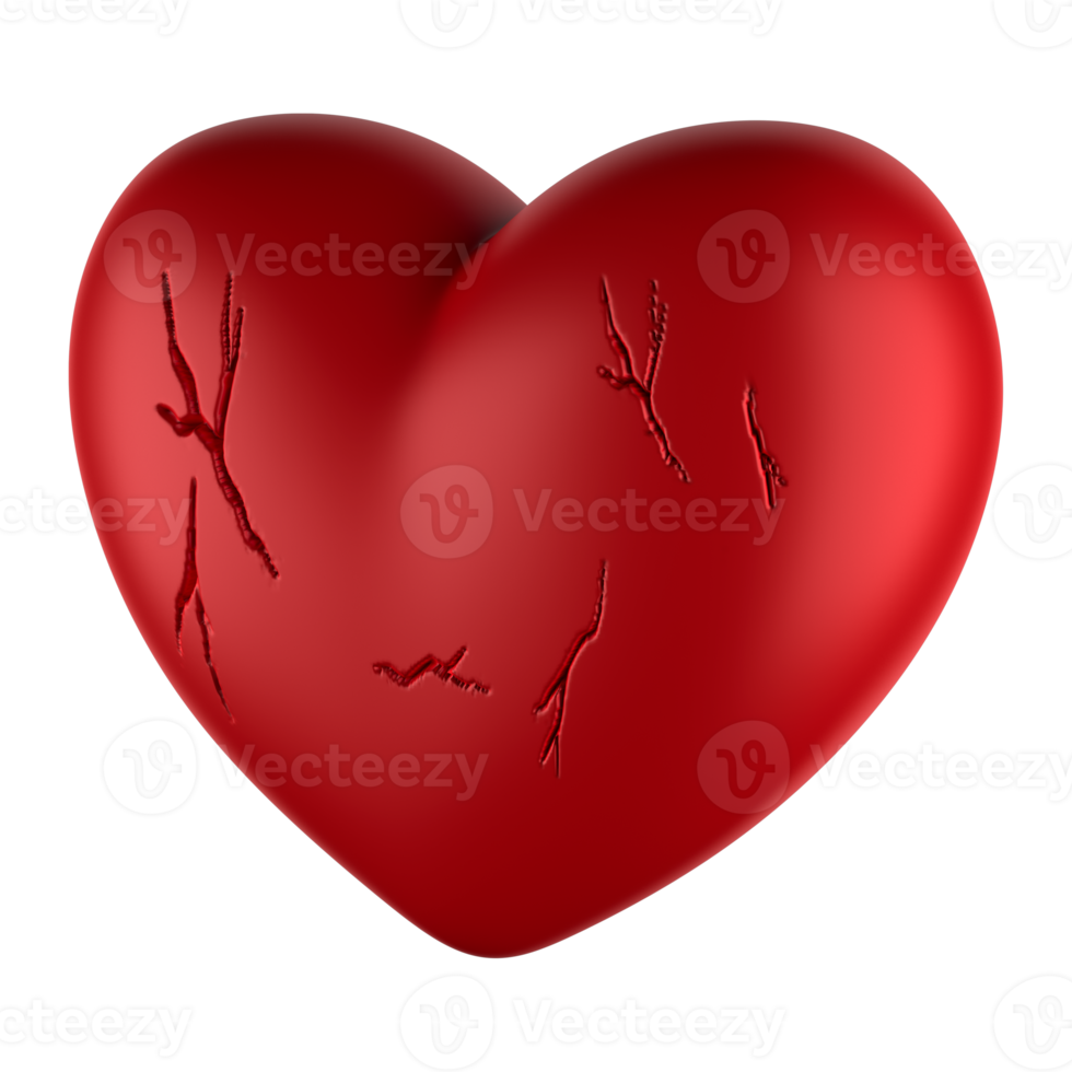 Broken Heart 3D png