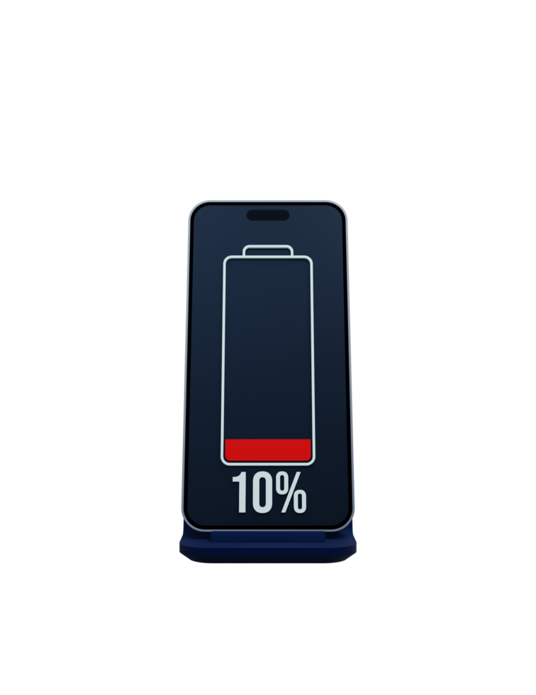 Wireless Smartphone Battery Charging Percentage Indicator Symbol 3D Illustration png