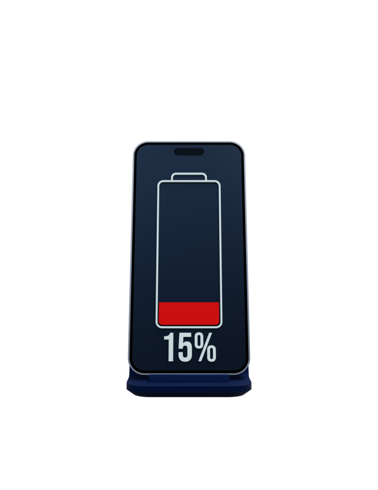Wireless Smartphone Battery Charging Percentage Indicator Symbol 3D Illustration png