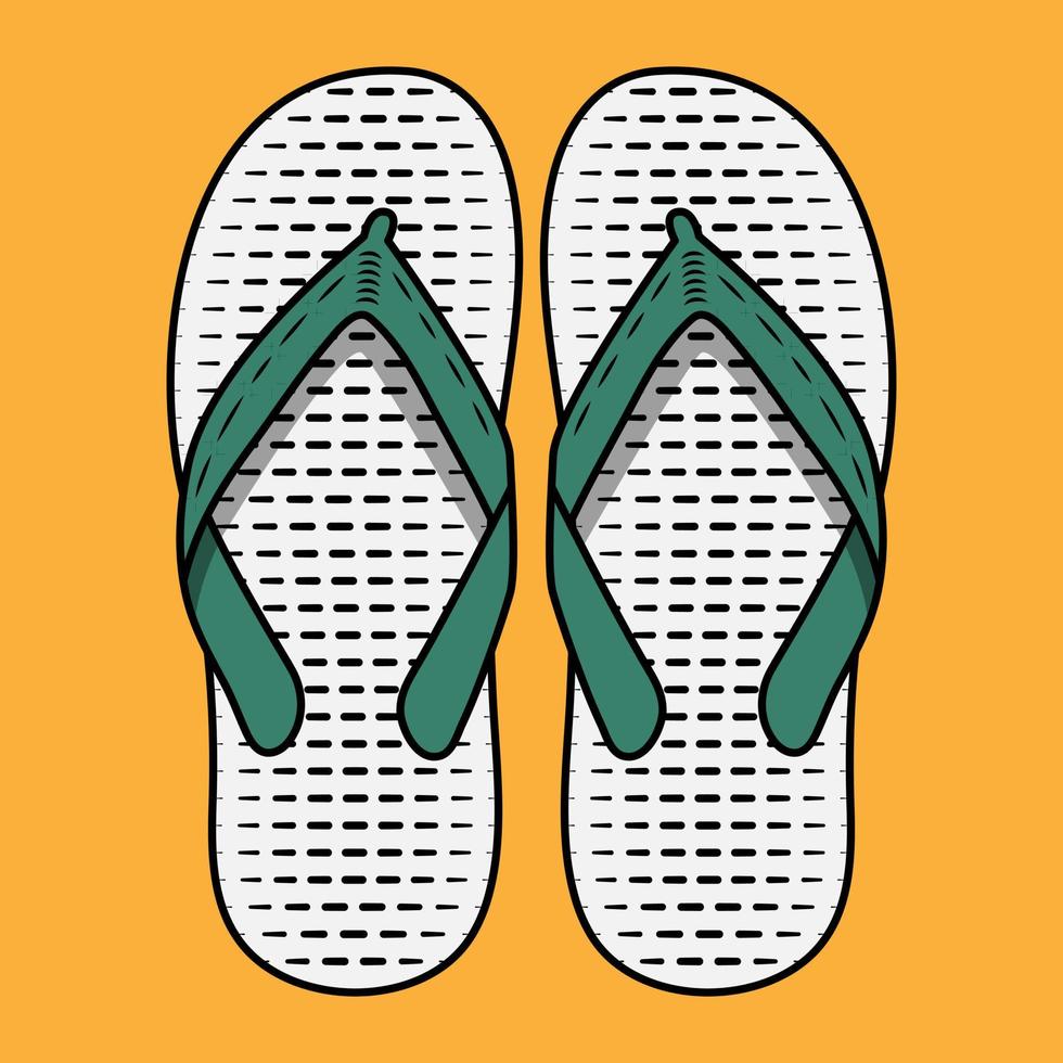 ilustración vectorial de chanclas, calzado asiático, especialmente indonesia vector