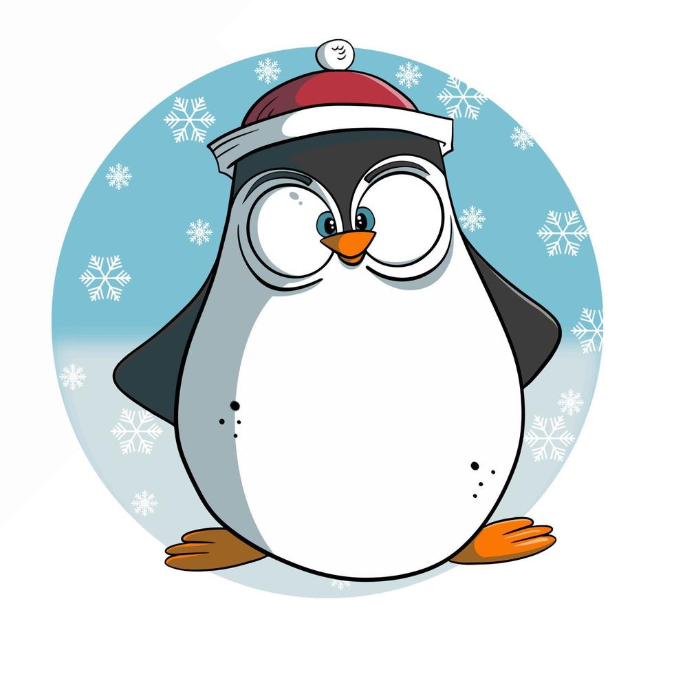 el pinguino de invierno vector