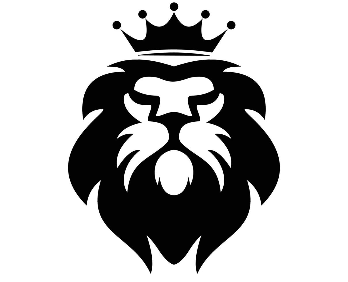 lion head logo using crown vector