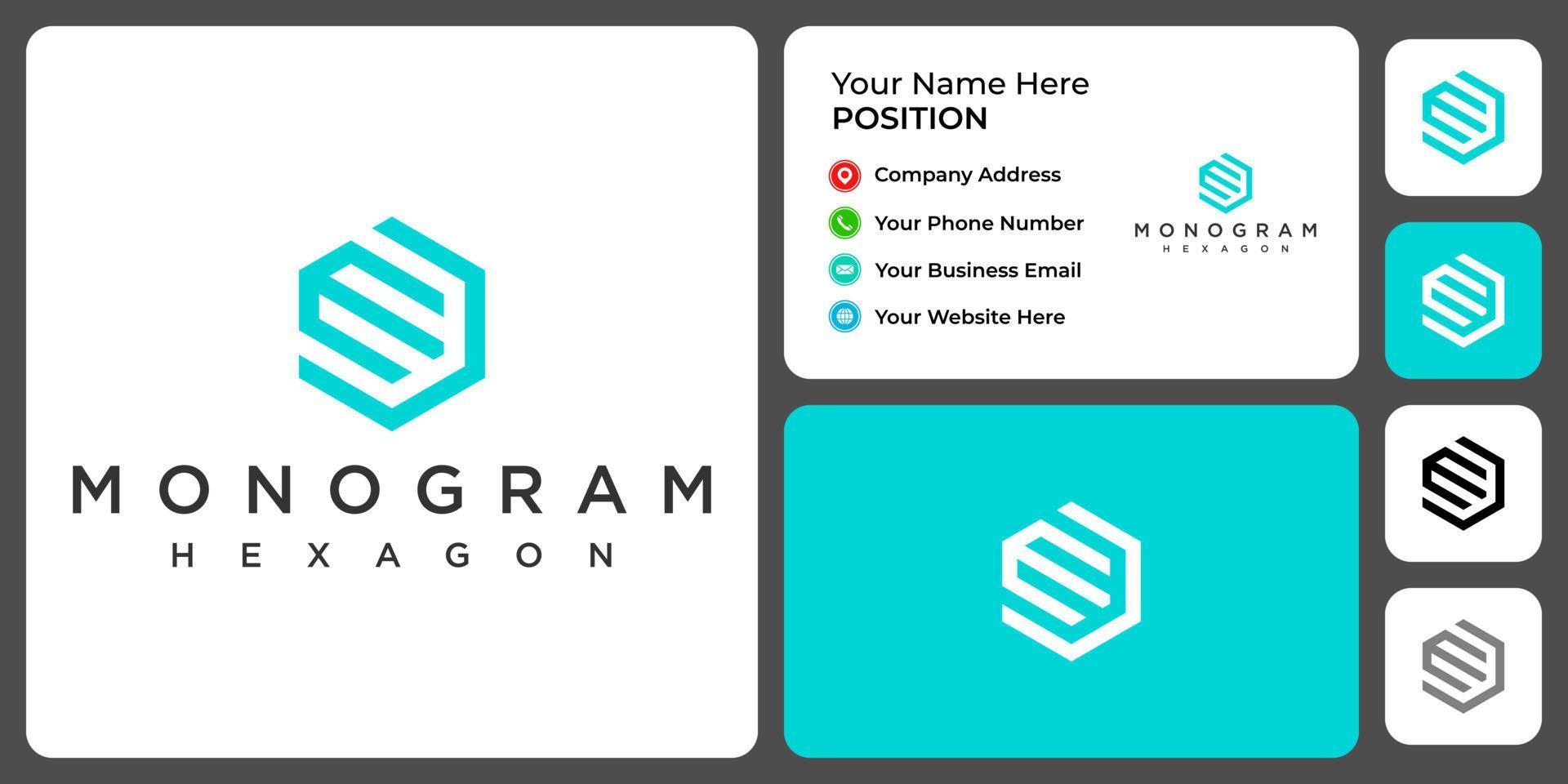 Letter E J monogram business logo design with business card template. vector