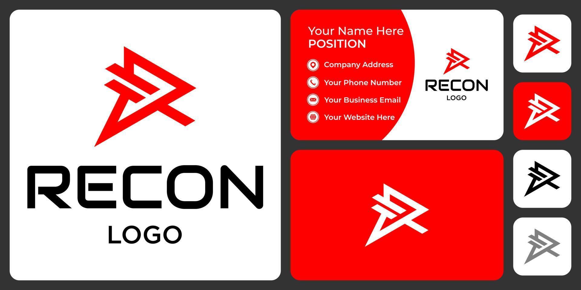 diseño de logotipo de juego de monograma de letra r con plantilla de tarjeta de visita. vector