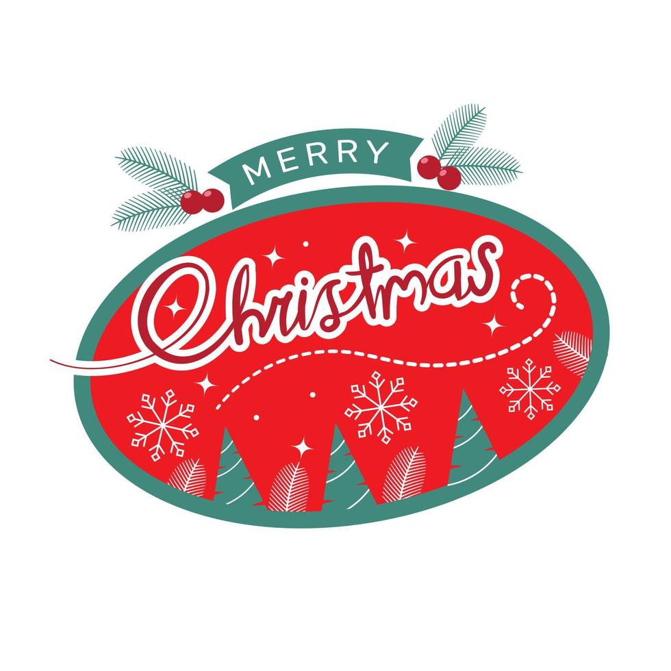 Christmas lettering badge on white background. - Vector. vector