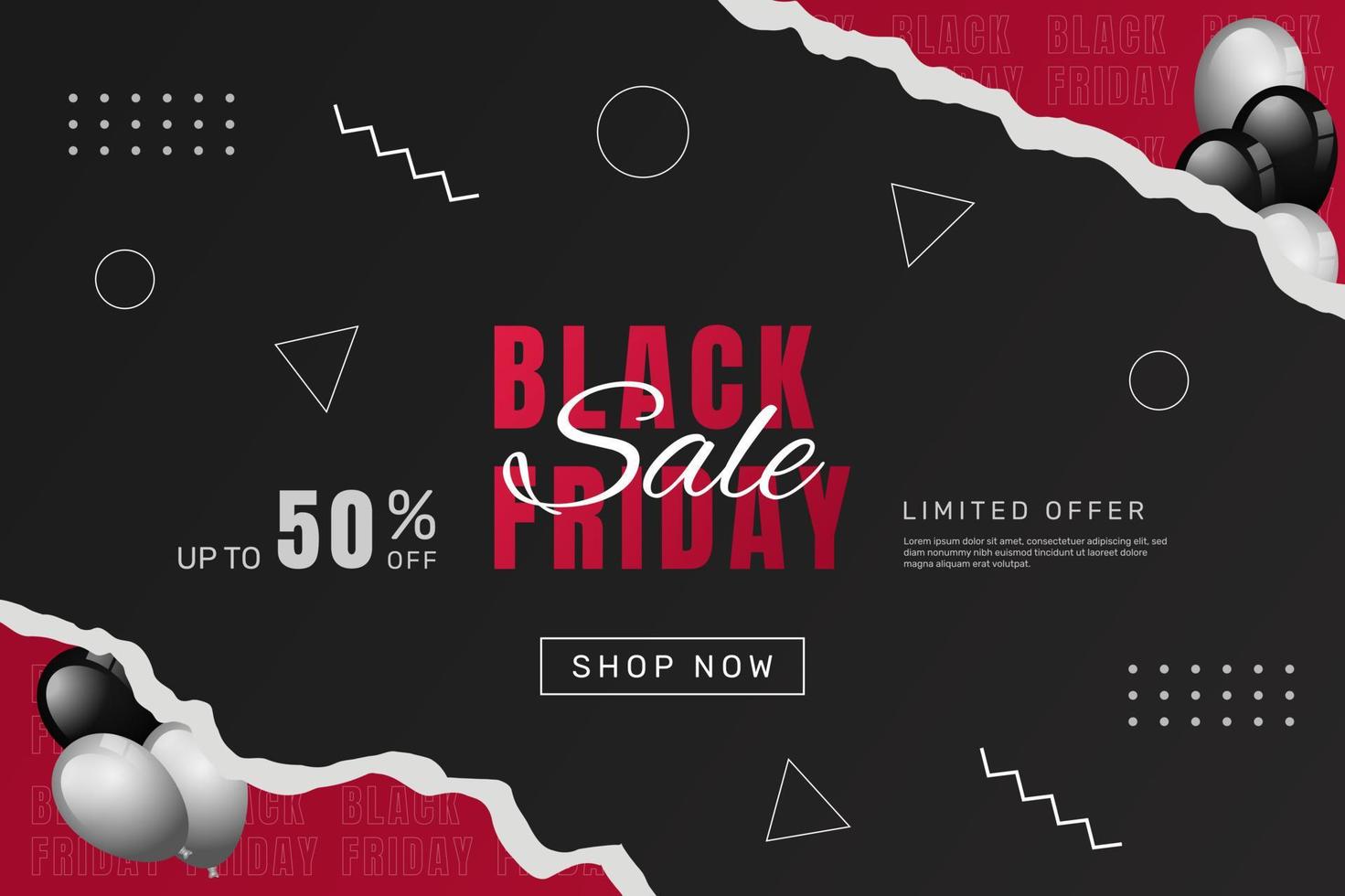 Gradient black friday sale banner . - Vector. vector