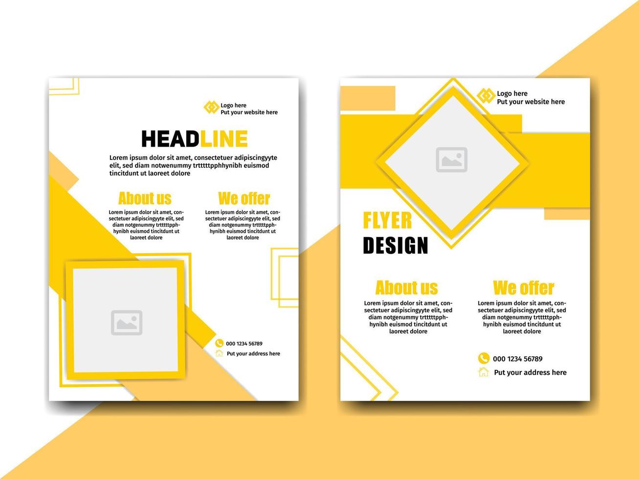 Creative business abstract flyer brochure design trend for professional corporate style. Can be adapt to social media posts, annual report, magazine, poster, presentation, portfolio, Banner, Website. vector