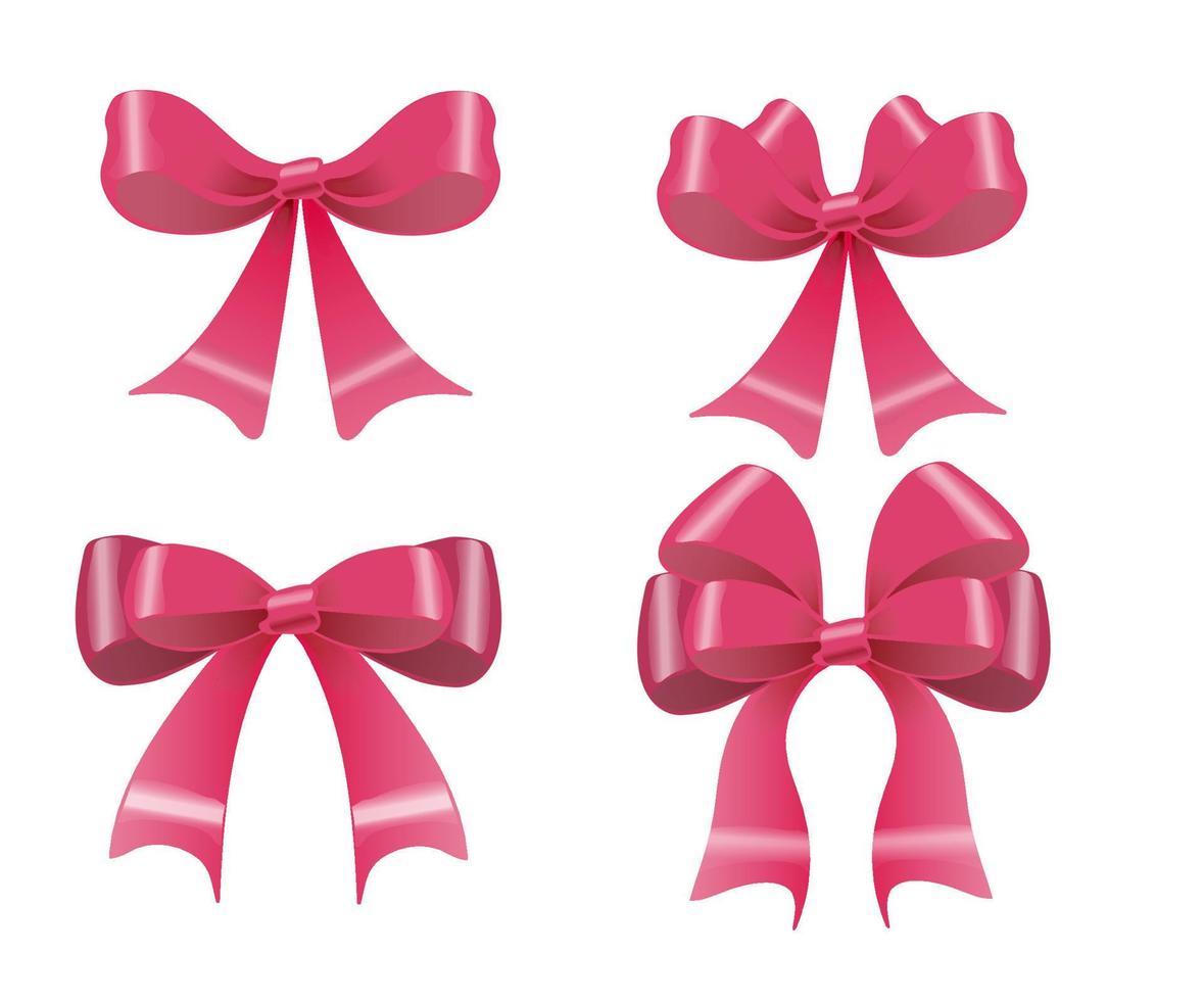 decorative pink bows vector