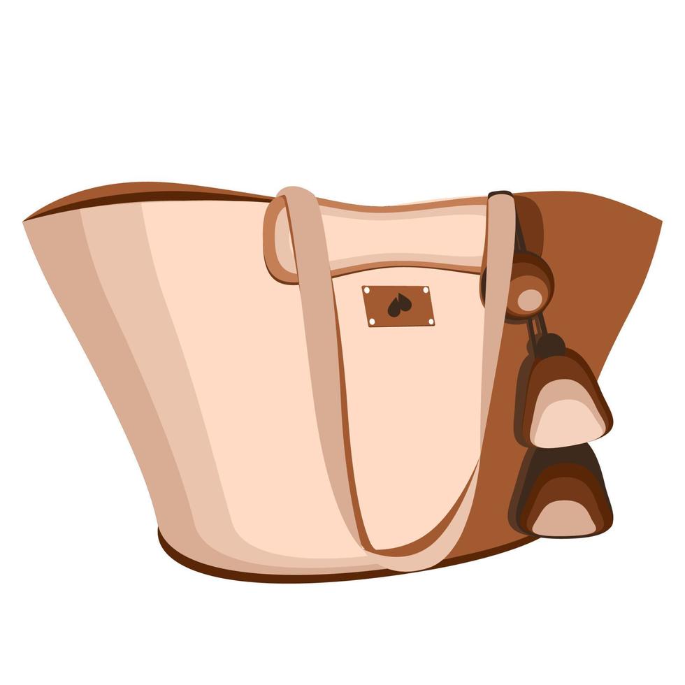 bolso de playa con adorno de punto en técnica plana vector