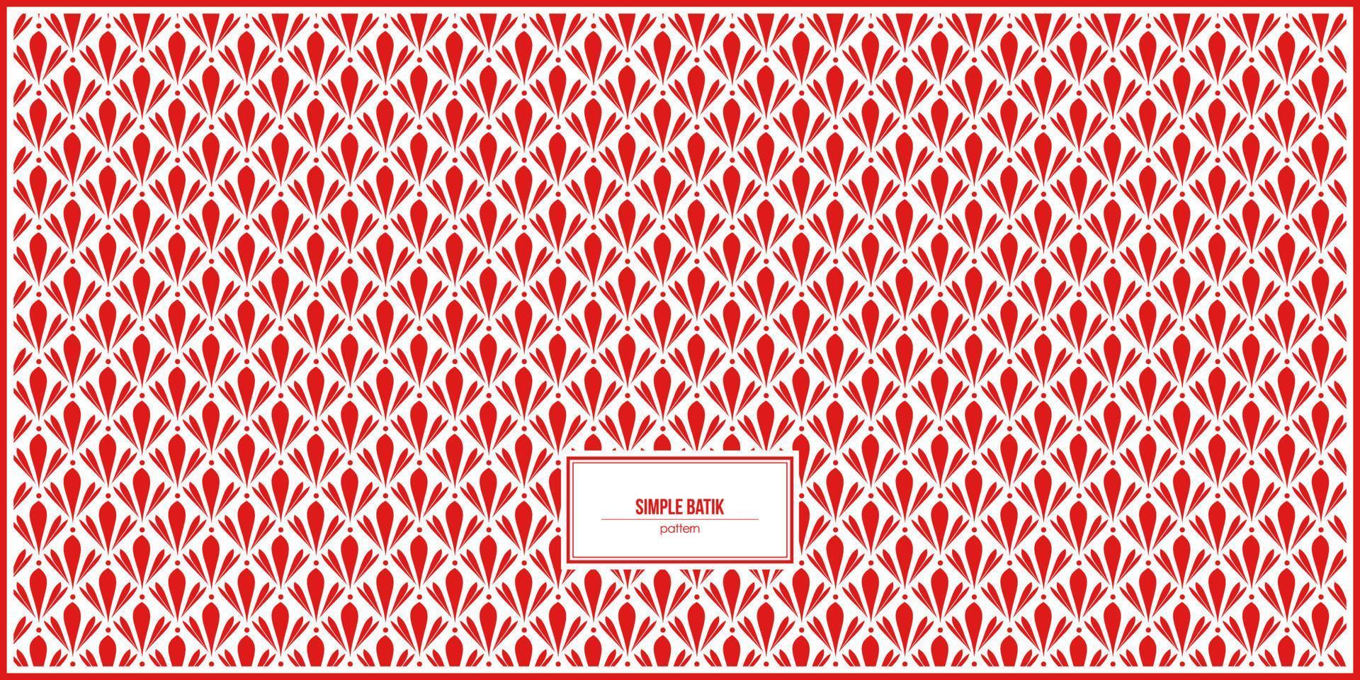 simple batik pattern with dominant red color vector