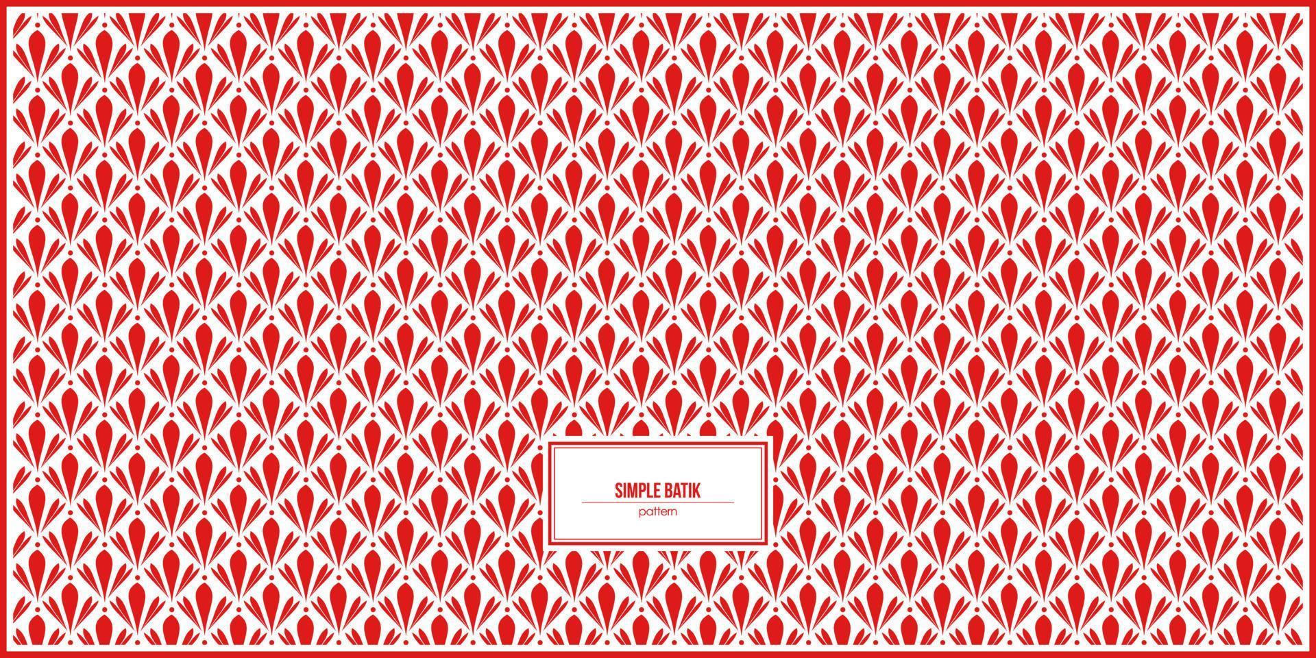 patrón batik simple con color rojo dominante vector