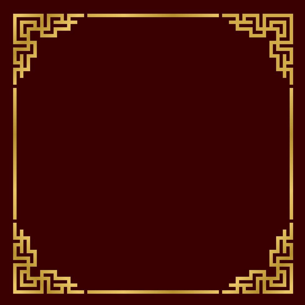 Chinese style border vector with gold color
