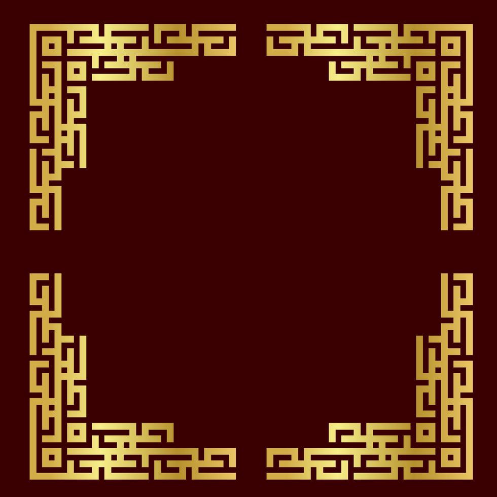 Chinese style border vector with gold color