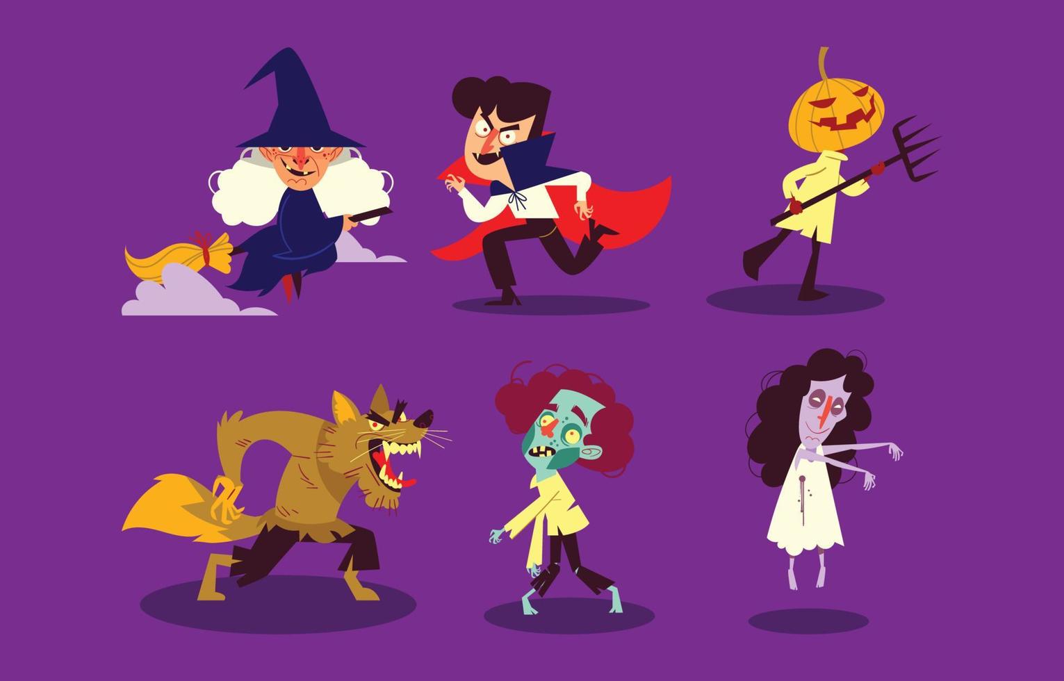 Halloween Monsters Set vector