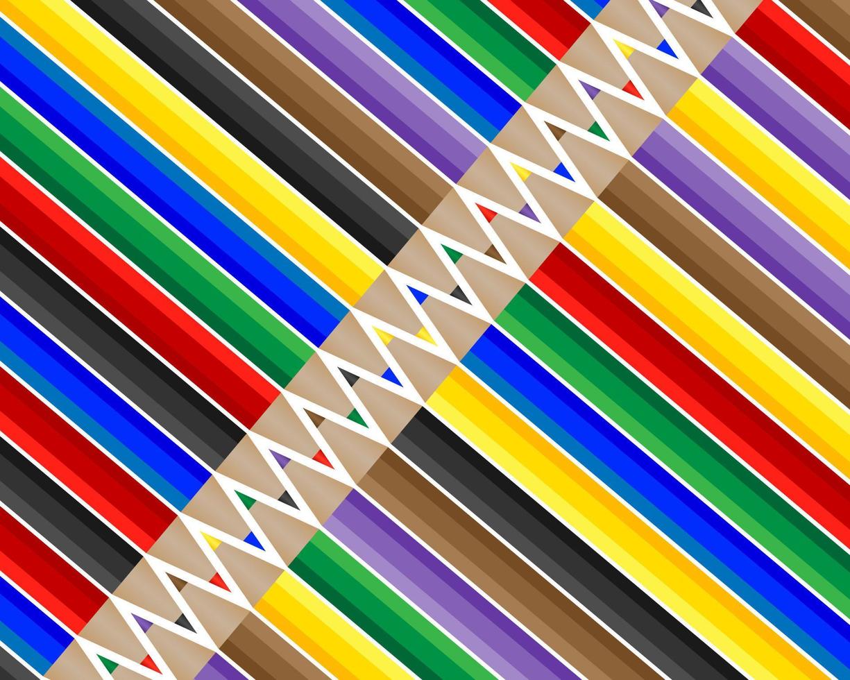 conjunto de lápices de colores diferentes en una posición acostada vector