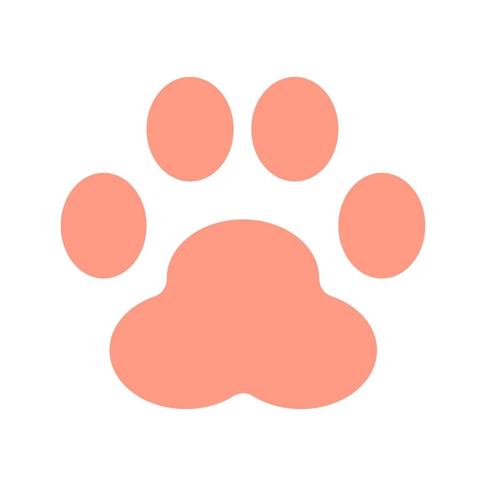 Ilustración de vector aislado de pata de gato rosa sobre fondo blanco