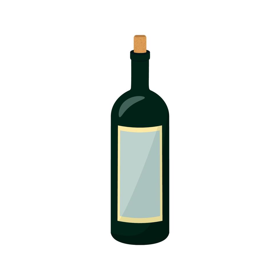 una botella de vino ilustración aislada sobre fondo blanco vector