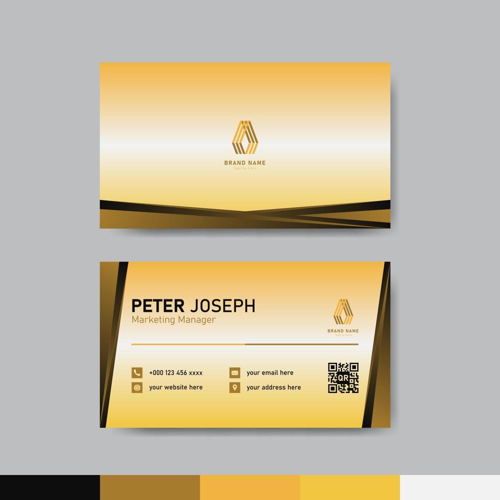 Orange business identity card template concept vector